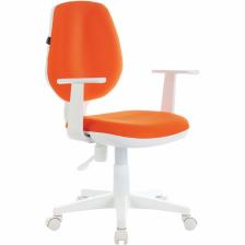Детское компьютерное кресло BRABIX Fancy MG-201W, пластик белый, ткань, оранжевое