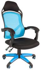 Кресло Chairman GAME 12 Chairman 7016633 черное/голубое, ткань TW/сетчатый акрил, для геймеров, до 120 кг