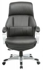 Офисная мебель Бюрократ MIRO/BLACK (Office chair _Miro black recycled leather/leatherette cross plastic footrest plastik серебр) – фото 1