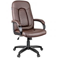 Кресло руководителя Helmi HL-E29 Brilliance, экокожа коричневая, мягкий подлокотник