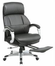 Офисная мебель Бюрократ MIRO/BLACK (Office chair _Miro black recycled leather/leatherette cross plastic footrest plastik серебр)