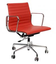 Эргономичное кресло Eames Style Ribbed Office Chair EA 117 красная кожа