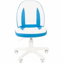 Детское компьютерное кресло CHAIRMAN KIDS 122 белый/голубой, белый пластик, экокожа – фото 1