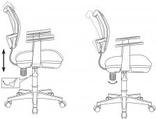 Офисная мебель Бюрократ CH-797AXSN/26-21 (Office chair Ch-797AXSN black seatblue 26-21 mesh/fabric cross plastic) – фото 4