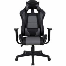 Игровое кресло BRABIX GT Racer GM-100, две подушки, экокожа, черное/серый – фото 1