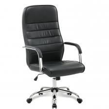 Кресло офисное BRABIX Stark EX-547 экокожа, хром, черное, 531948