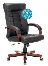 Офисная мебель Бюрократ KB-10WALNUT/B/LEATH (Office chair KB-10WALNUT black leather cross metal/wood) – фото 1