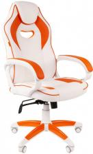 Кресло CHAIRMAN game 16 экопремиум белый/оранжевый (7030051)
