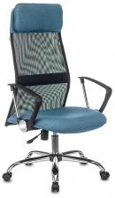 Офисная мебель Бюрократ KB-6N/SL/B/415-BL (Office chair KB-6N black TW-01 seatblue 38-415 mesh/fabric headrest cross metal хром)