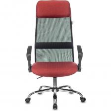Кресло руководителя Бюрократ KB-6N черный TW-01 сиденье красный 38-410 сетка/ткань с подголов. крестовина металл хром – фото 3