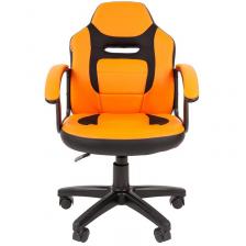 Кресло детское Chairman Kids 110 оранжевое/черное (экокожа/ткань, пластик) – фото 1
