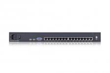 Переключатель Kinan KVM 16-портовый высокой плотности по кабелю Cat 5, USB с каскадированием до 512 серверов с разъемами PS/2, USB, VGA; OSD меню, DDC2B, 2048x1536 до 20 м, 1600x1200 до 50 м, 1280x1024 до 100 м, 1024x768 до 150 м (KC2116)