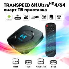 Андроид приставка Transpeed 6k ultra hd 4/64 гб