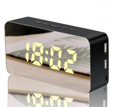 Электронные многоцветные зеркальные настольные RGB-LED часы li&tai SLT-9005 (черные)