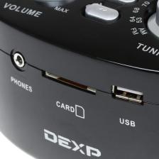Магнитола стерео DEXP Q110 черный, 6 Вт, FM/AM, MP3/USB/SD/Bluetooth, ручка для переноски, питание от сети, аккумулятора и батареек – фото 4