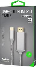 Кабель Dorten USB-C to HDMI 2.0 Tetron Series 1.8m Silver