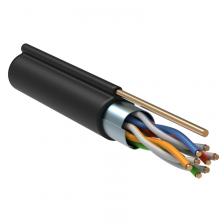 ITK Витая пара F/UTP кат.5E 4х2х24AWG solid LDPE с металлическим тросом 1,2мм черный (305м), цена за 1 упак