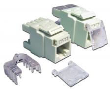 Коннекторы LANMASTER Модуль Keystone, RJ45, кат.6, UTP, 180 градусов, со шторкой, белый [LAN-OK45U6/180-WH]