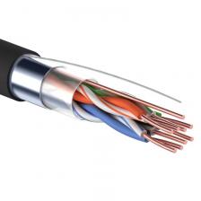 Кабель витая пара F/UTP, CAT 5e, PE, 4PR, 24AWG, OUTDOOR, SOLID, черный, 305м PROconnect, цена за 1 бухта