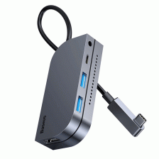 Переходник для Macbook Type-C HUB Baseus 2 USB + HDMI + PD + 3.5mm Audio + Micro SD