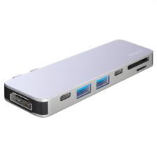 Переходник Deppa Адаптер USB-C 7-в-1 серебро