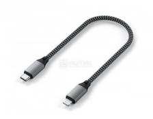 Кабель Satechi USB-C to Lightning MFI Cable (0.25м) для зарядки и передачи данных, Серый, ST-TCL10M Кабель Satechi USB-C to Lightning MFI Cable (0.25м) для зарядки и передачи данных, Серый, ST-TCL10M