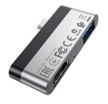 Переходник для Macbook Borofone DH2 Type-С to USB/HDMI Silver – фото 4