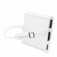 Переходник для Macbook Borofone DH4 Type-C to HDMI/Type-C/USB – фото 3