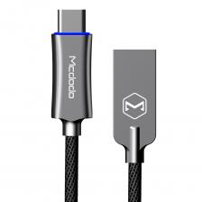 Кабель Mcdodo Auto Power Off (автооткл.), USB - Type-C,поддерж.QC 4.0, 1 метр, тёмно-серый