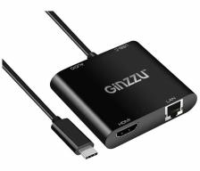 Адаптер Ginzzu USB Type-C - LAN RJ45 / HDMI / Audio 25cm GC-878HVC