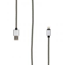 Кабель Rombica Digital IL-02 USB - Apple Lightning (MFI) оплетка под кожу 1м серый