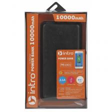 PB1001 USB зарядки_25 Intro Power Bank 10 000 mAh, black leather, цена за 1 шт