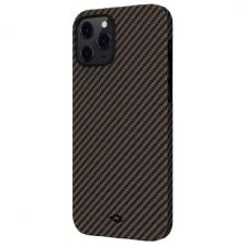 Чеxол (клип-кейс) Pitaka для iPhone 12 PRO Max коричнево-черный (KI1206PM)