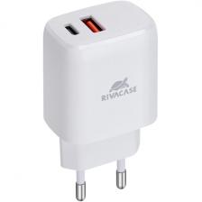 Зарядное устройство сетевое RIVACASE PS4192 W00 20W USB A/C, белое