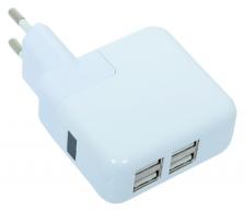 Сетевое зарядное устройство Gmini GM-WC-184-4USB, 4xUSB, 1 A, white