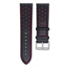 Кожаный ремешок Mijobs для Amazfit Bip/Bip Lite/GTR 42mm/GTS, 20 мм. двухцветный (черный/красный с красной строчкой) Кожаный ремешок Mijobs для Amazfit Bip/Bip Lite/GTR 42mm/GTS, 20 мм. двухцветный (черный/красный с красной строчкой)