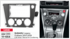Рамка SUBARU Legacy, Outback 2003-2009 (без климат-контроля / руль слева) (CARAV 11-664) – фото 2
