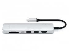 Док-станция Satechi Type-C Slim Multiport with Ethernet Adapter (2xUSB 3.0, USB Type-C, HDMI, RJ-45, SD, micro-SD), Серебристый ST-UCSMA3S Док-станция Satechi Type-C Slim Multiport with Ethernet Adapter (2xUSB 3.0, USB Type-C, HDMI, RJ-45, SD, micro-SD), Серебристый ST-UCSMA3S