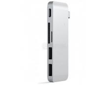 Док-станция Satechi Type-C USB 3.0 Passthrough Hub для Macbook 12 (2xUSB 3.0, USB Type-C, SD, micro-SD), Серебристый ST-TCUPS Док-станция Satechi Type-C USB 3.0 Passthrough Hub для Macbook 12 (2xUSB 3.0, USB Type-C, SD, micro-SD), Серебристый ST-TCUPS