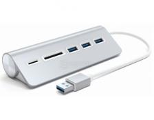 Док-станция Satechi Aluminum USB 3.0 Hub and Card Reader (3xUSB 3.0, SD, micro-SD) Серебристый ST-3HCRS Док-станция Satechi Aluminum USB 3.0 Hub and Card Reader (3xUSB 3.0, SD, micro-SD) Серебристый ST-3HCRS