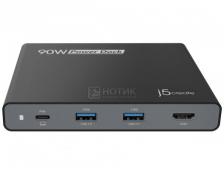 Док-станция j5create Built-in USB-C Travel Dock 90W (2xUSB 3.0, HDMI, USB Type-C). Черный JCDP392 Док-станция j5create Built-in USB-C Travel Dock 90W (2xUSB 3.0, HDMI, USB Type-C). Черный JCDP392