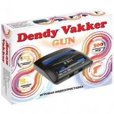 Игровая консоль DENDY 300 игр, световой пистолет, Vakker, черный
