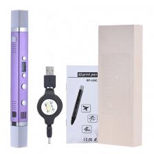 Алюминиевая 3D ручка MyRiwell RP100C Purple с LCD-дисплеем и USB-зарядкой – фото 1