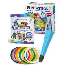 Набор для 3D творчества Funtastique 3 в 1, 3D ручка Cleo синяя + PLA 7 цветов + книга трафаретов Cool Boy (3-1-100949) Набор для 3D творчества Funtastique 3 в 1, 3D ручка Cleo синяя + PLA 7 цветов + книга трафаретов Cool Boy (3-1-100949)