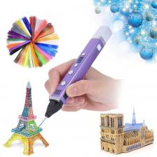 Алюминиевая 3D ручка MyRiwell RP100C Purple с LCD-дисплеем и USB-зарядкой – фото 3