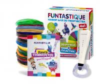 3D ручка Funtastique Cleo с подставкой + PLA-пластик 20 цветов и книжка с трафаретами 4-1-FPN04W-PLA-20-SB