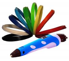 Детская безопасная 3D ручка комплект START (включает пластик PLA 100 метров 10 цветов)