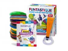 3D ручка Funtastique Cleo с подставкой + PLA-пластик 20 цветов и книжка с трафаретами 4-1-FPN04O-PLA-20-SB