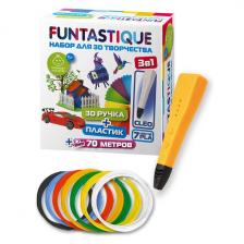 Набор для 3D творчества Funtastique 3D ручка Cleo оранжевая + PLA 7 цветов (FPN04O-PLA-7)