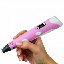 3Д ручка, 3D ручка c дисплеем розовая с набором пластика – фото 3